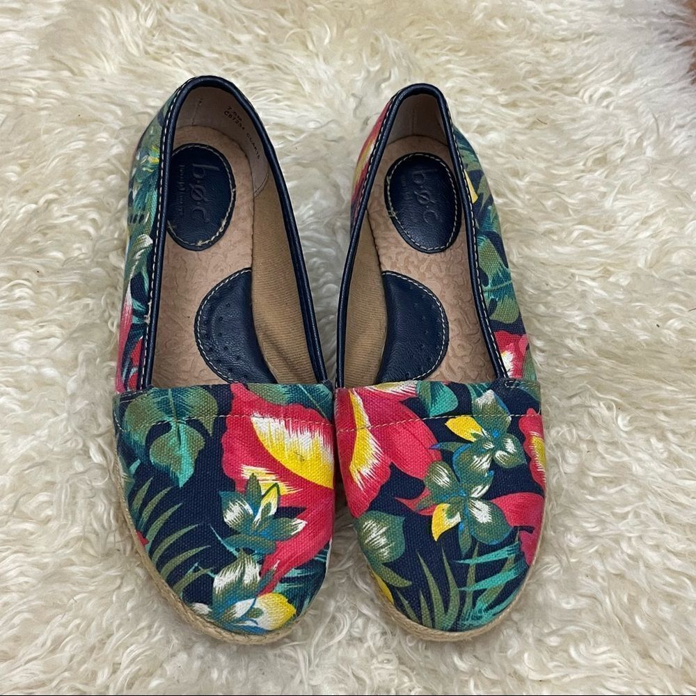 B.o.c Tropical Floral Espadrille Flat Canvas Loafer 7.5